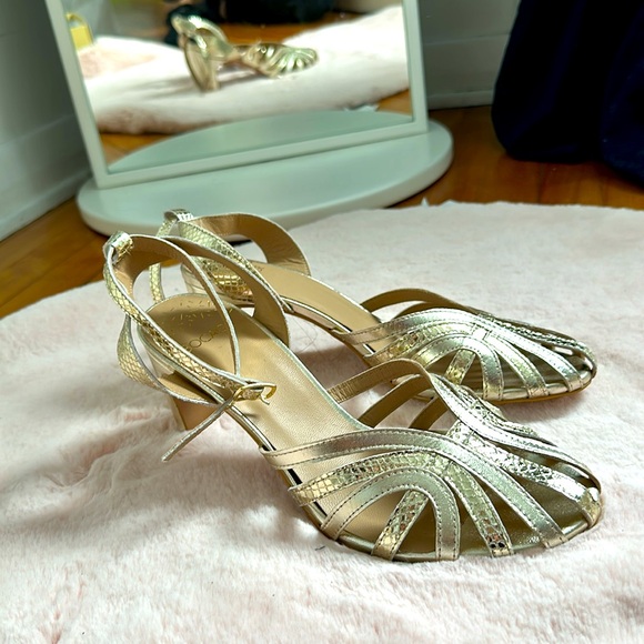 Brand new gold sandals | Bocage | size 9 / 40 - Picture 2 of 6